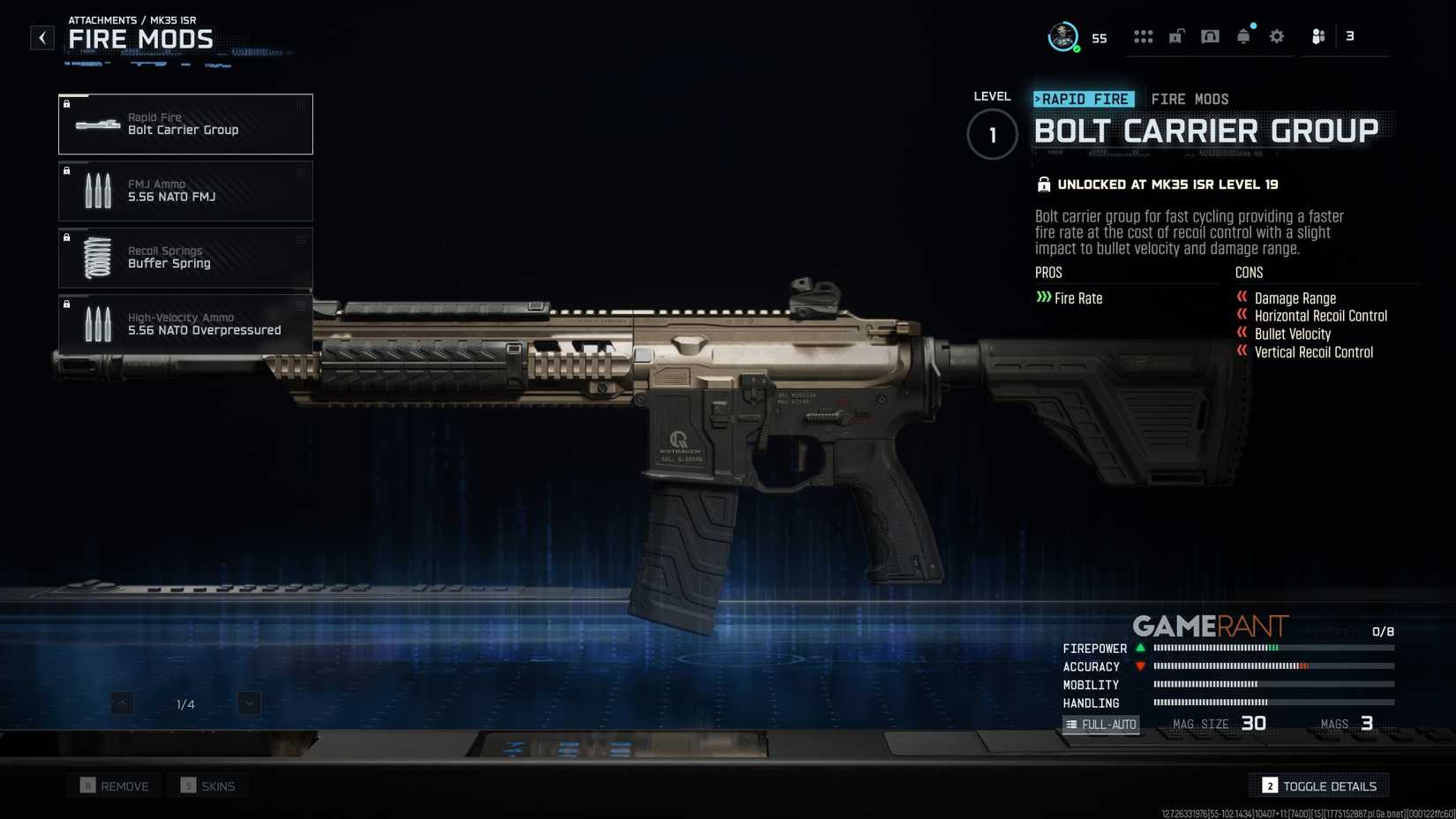 All MK35 ISR Fire Mods - Black Ops 7