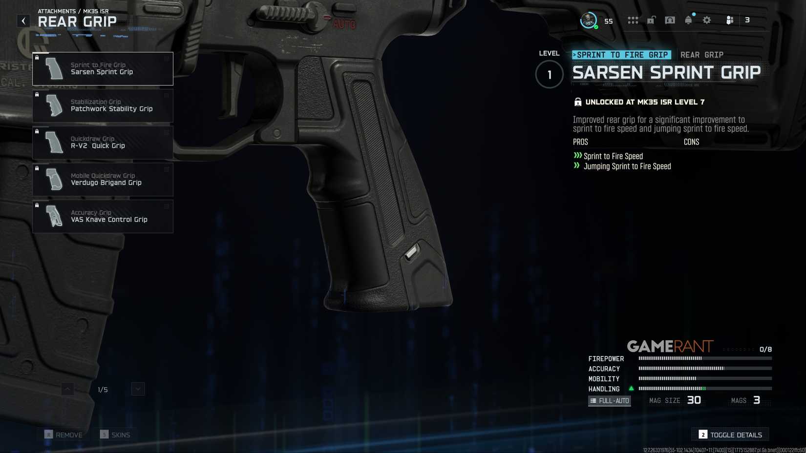 All MK35 ISR Rear Grips - Black Ops 7