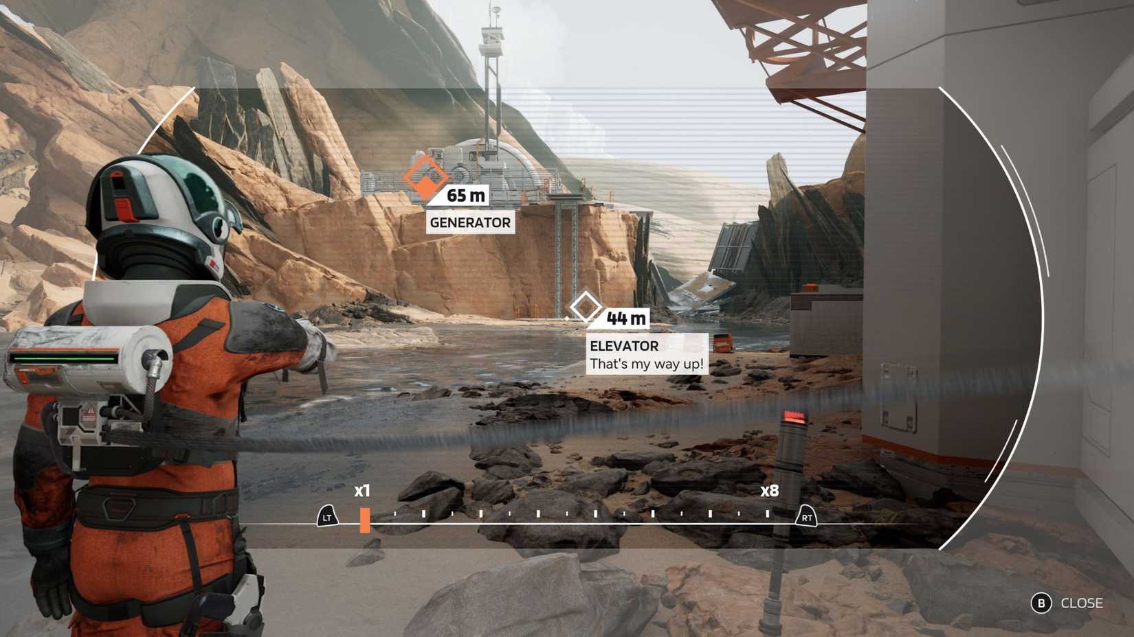 The location of the Elevator Secondary Marker in Chapter 6 of Aphelion