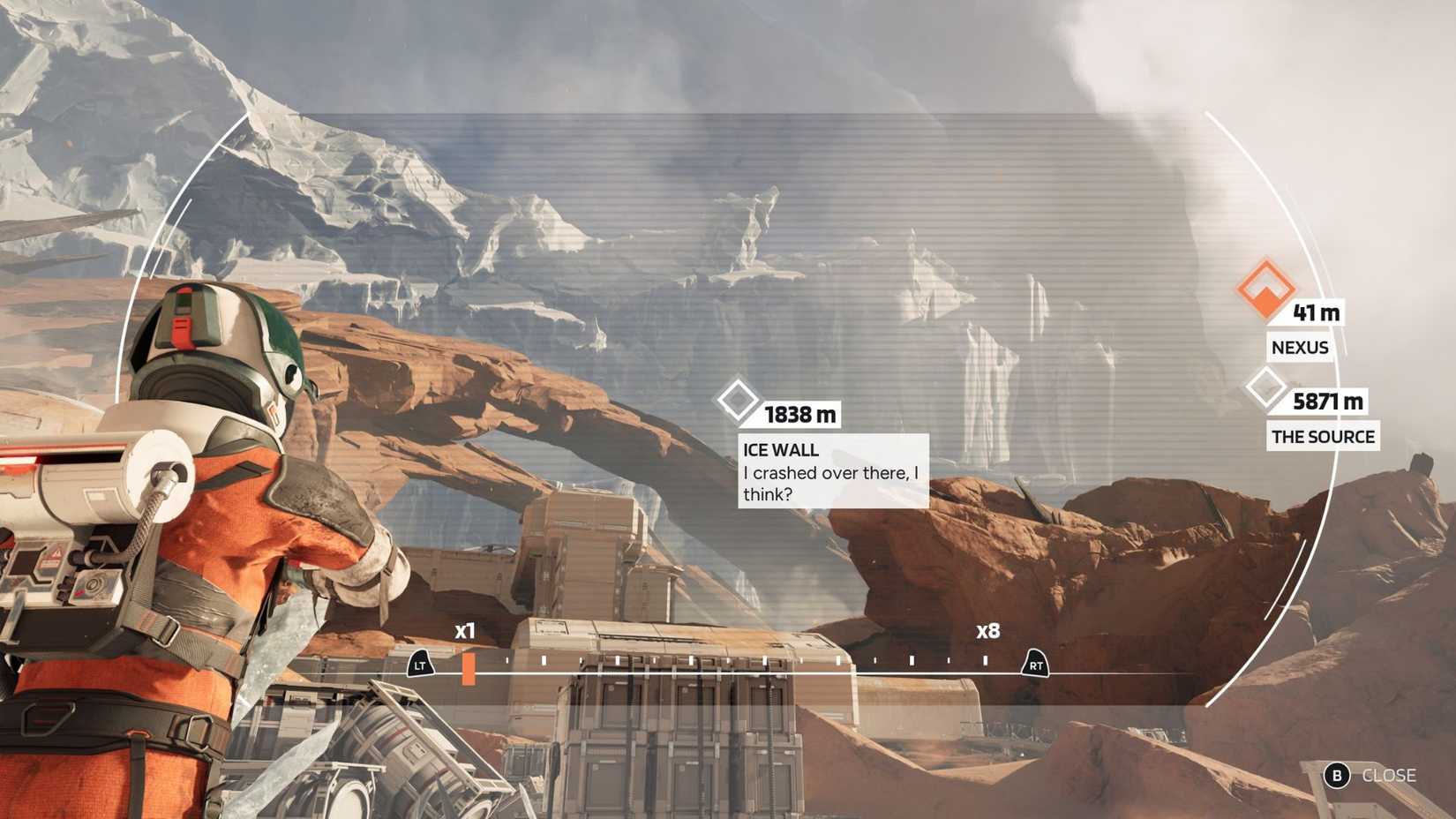 The location of the Ice Wall Secondary Marker in Chapter 8 of Aphelion
