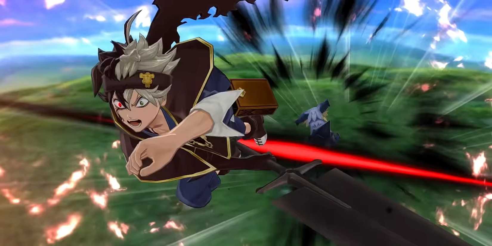 Asta using Black Meteor on Black Clover