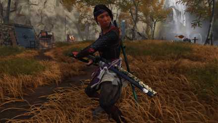 Atsu holding her katanas in Ghost Of Yotei
