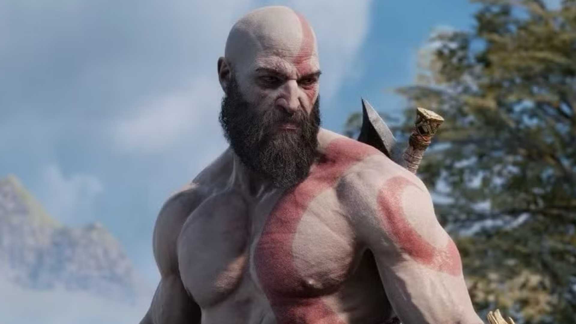 Kratos looking angry