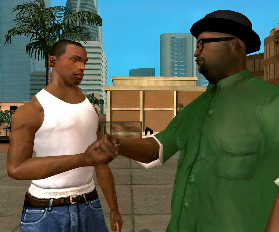 CJ and Big Smoke in Grand Theft Auto San Andreas (2004)