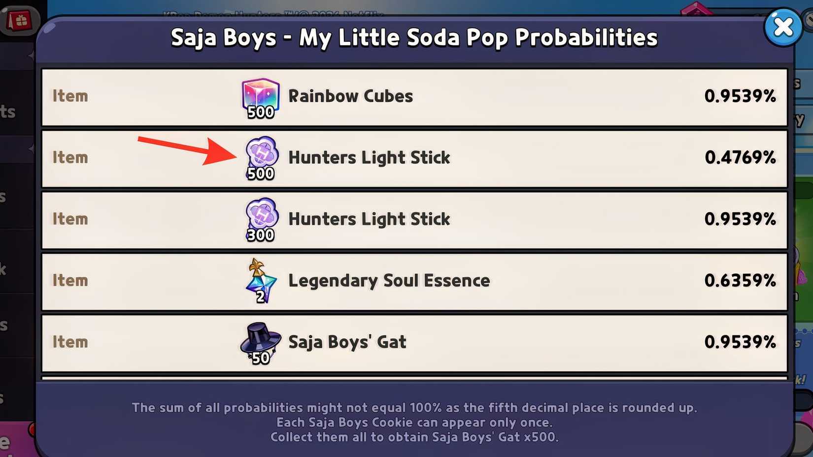 Cookie Run Kingdom Hunters Light Sticks prize from the My Little Soda Pop event