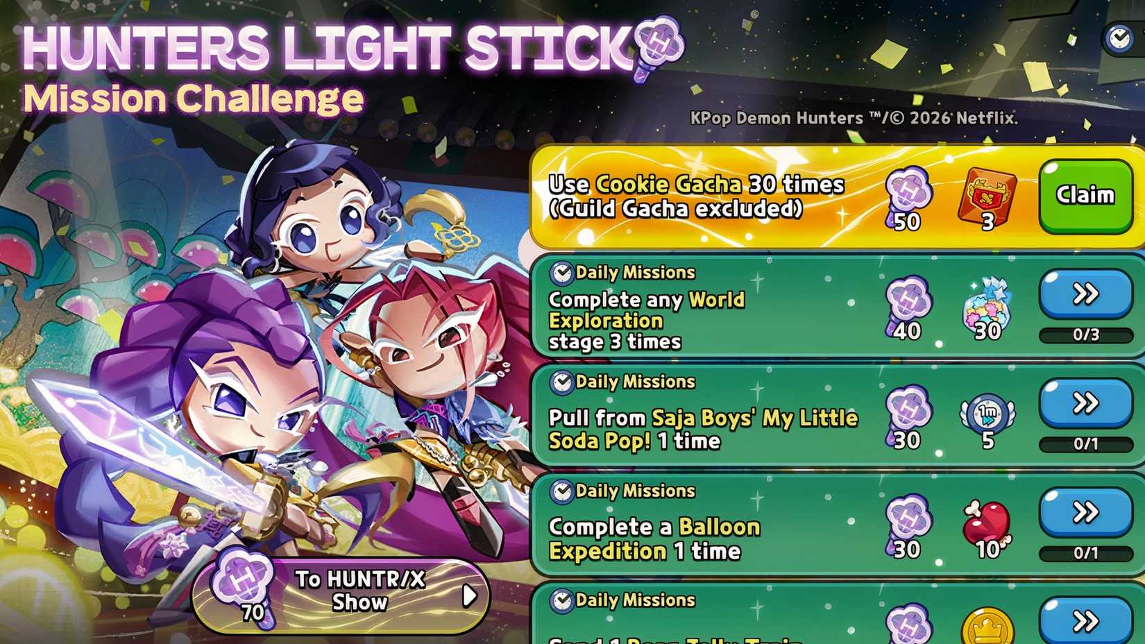 Cookie Run Kingdom Hunters Mission Challenge