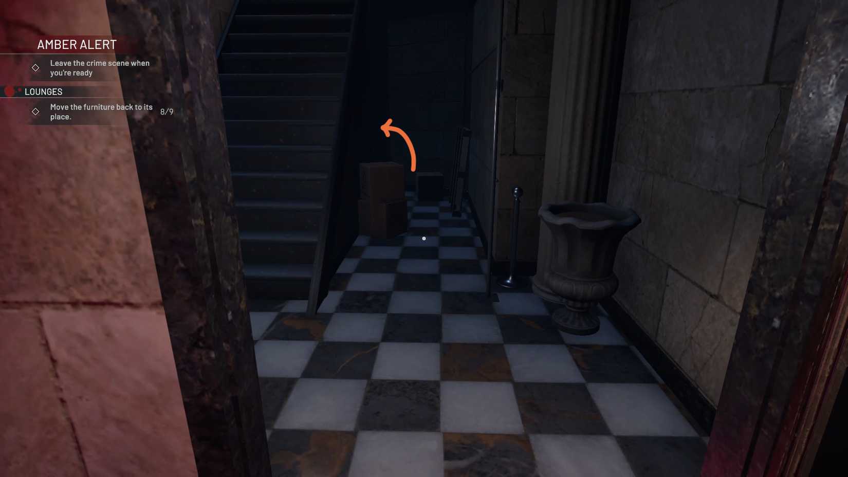 crime-scene-cleaner-act-2-cassette-tape-cd-secret-locations-amber-alert-where-find-how-get-solve-puzzle - maintenance room statue