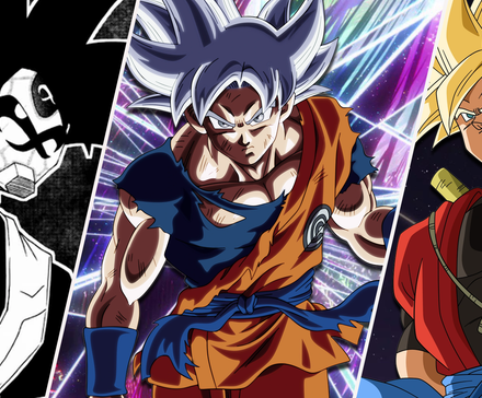 Crimson Masked Saiyan, Capsule Corp Goku, and Xeno Goku
