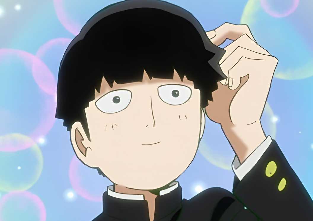Shigeo Kageyama terlihat bahagia. (Gambar via studio Bones.)