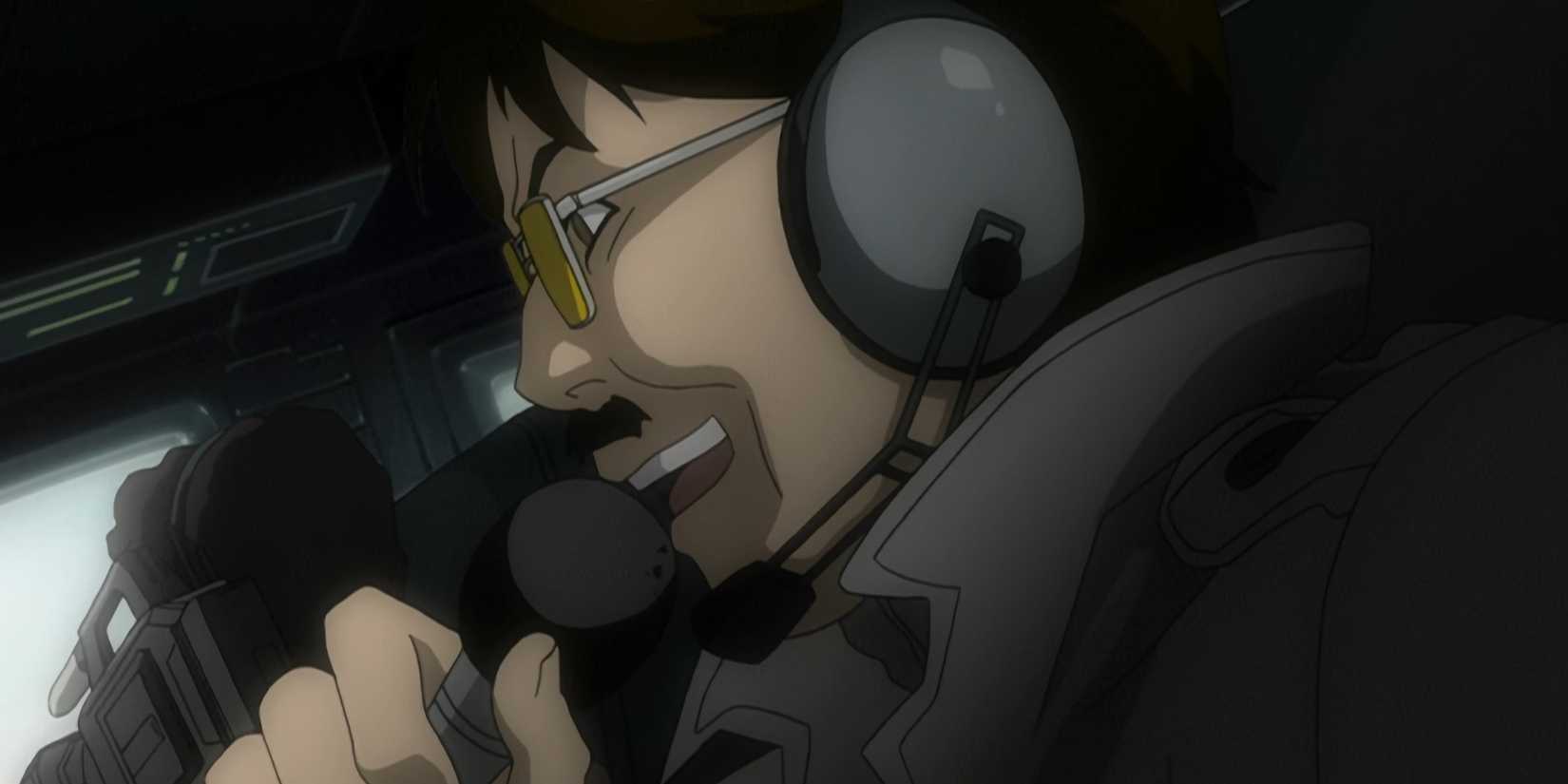 Demegawa speaks into the microphone on the helicopter.