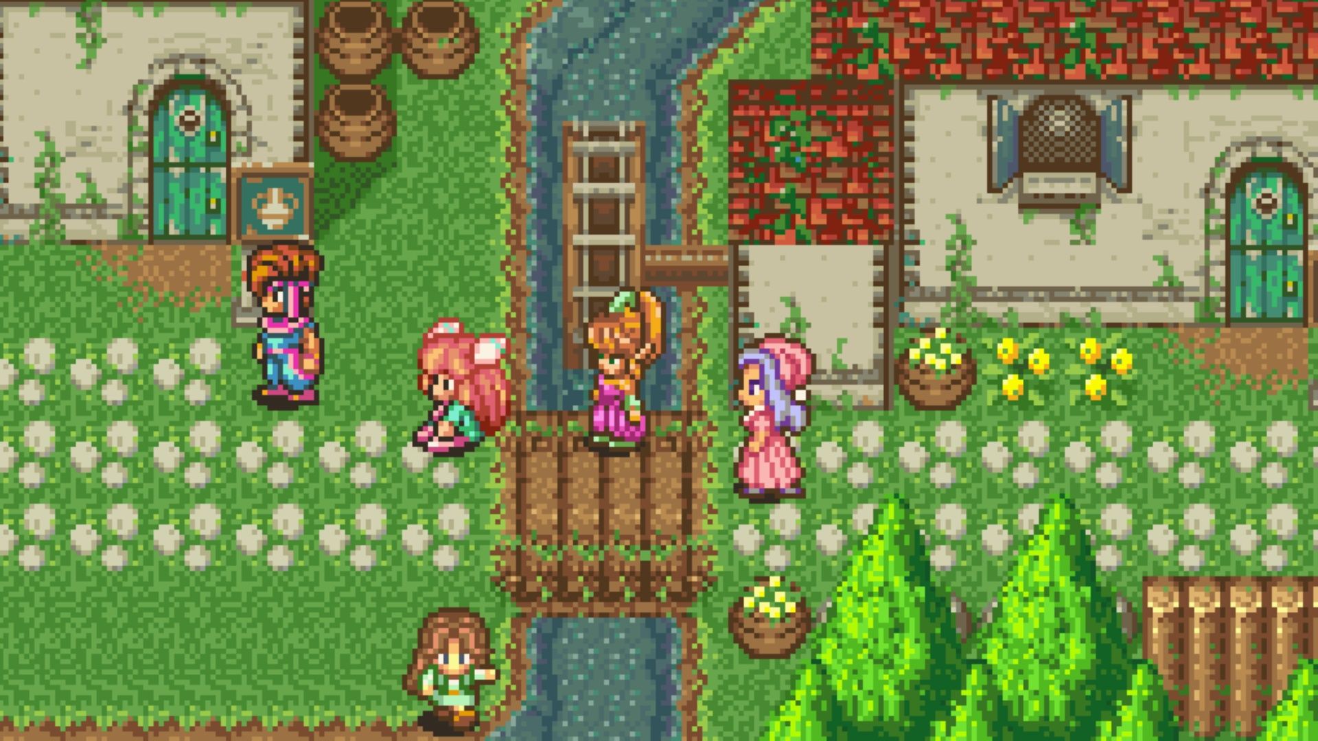 Exploring a village in Secret Of Mana (SNES)