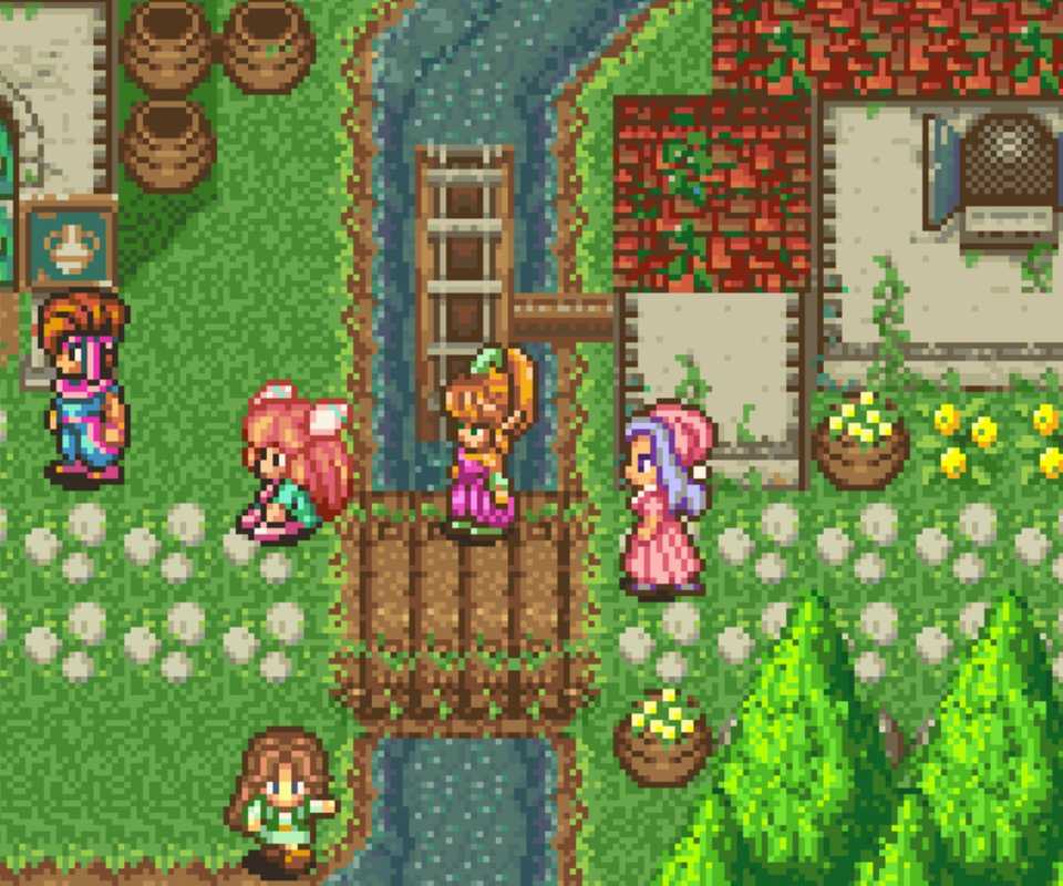 Exploring a village in Secret Of Mana (SNES)