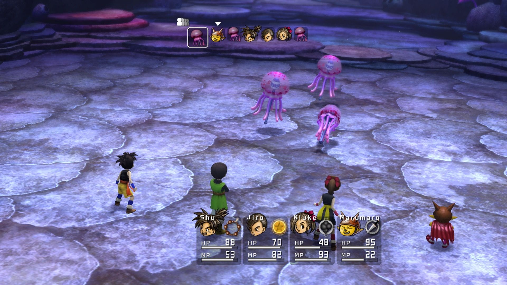 Fighting a squid battle in Blue Dragon (2007)