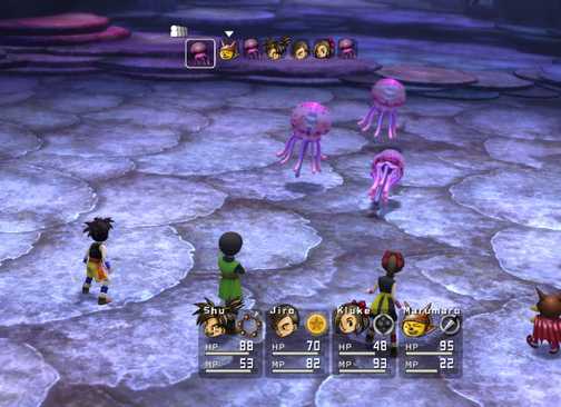 Fighting a squid battle in Blue Dragon (2007)