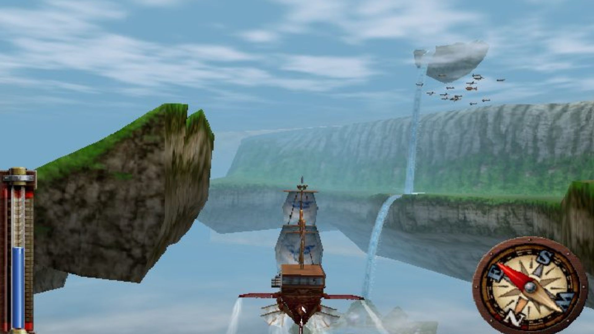 Flying the airship in Skies Of Arcadia (GameCube)