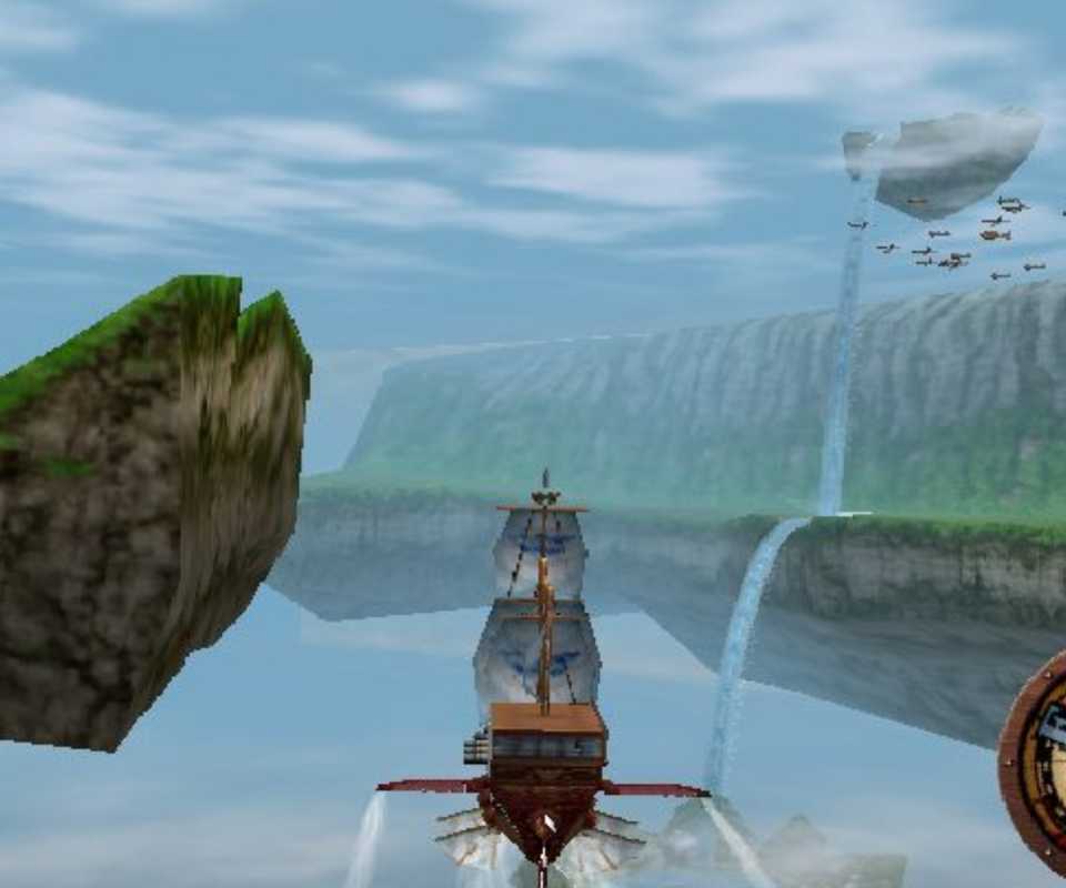 Flying the airship in Skies Of Arcadia (GameCube)