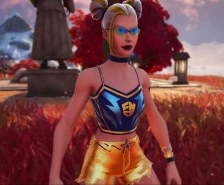 fortnite fncs skin standing in autumn background
