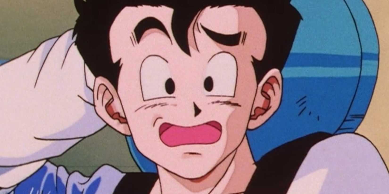 Gohan makes a nervous face.