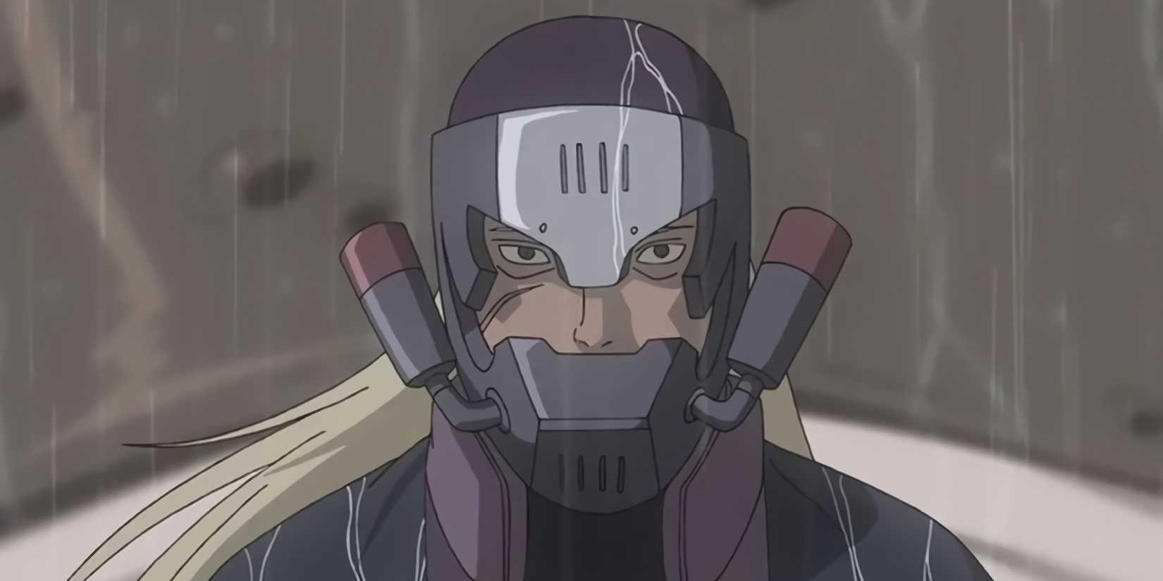 Hanzo standing in the rain, during his fight against Nagato and Akatsuki.