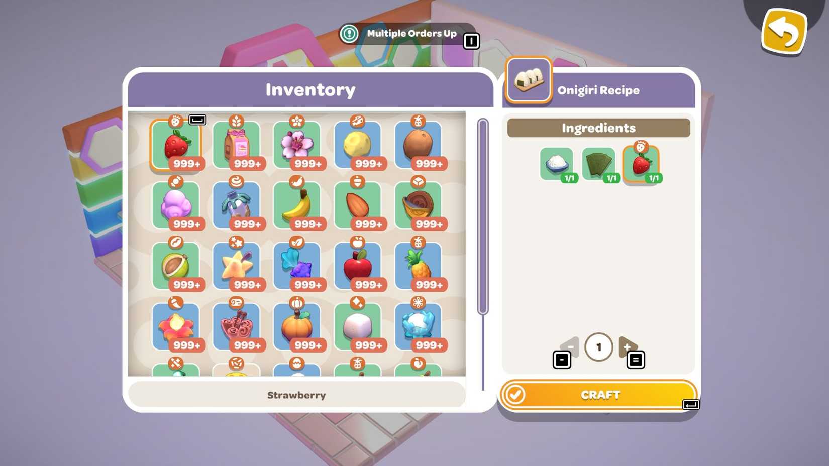 The Onigiri Recipe on the Imagination Cafe's Chef's Station in Hello Kitty Island Adventure