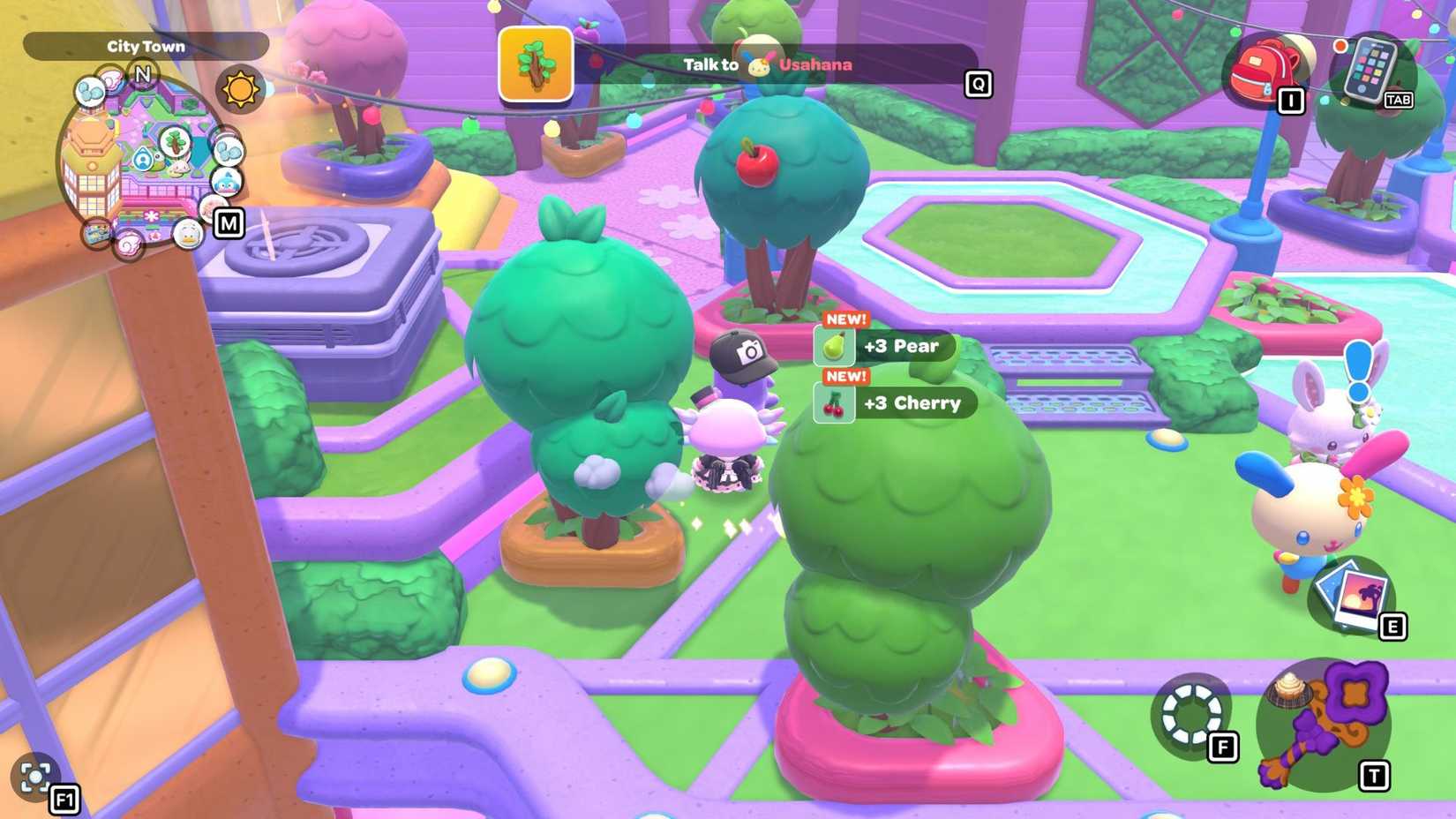 Get Cherries and Pears from the Town City Orchard in Hello Kitty Island Adventure