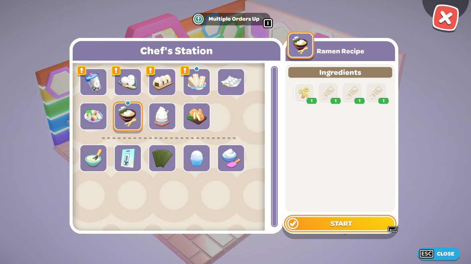 The recipe for Ramen in Hello Kitty Island Adventure