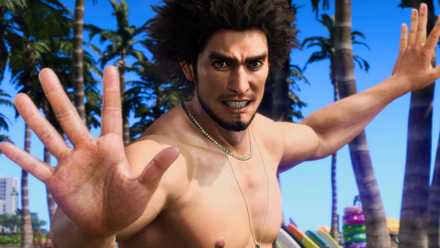 Ichiban without a shirt in Like A Dragon Infinite Wealth