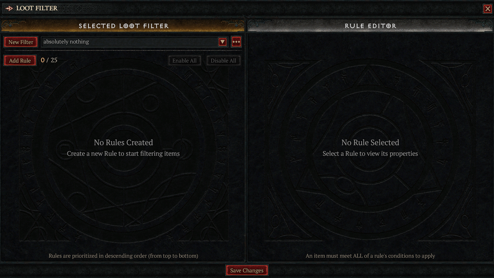 D4 Empty Loot Filter