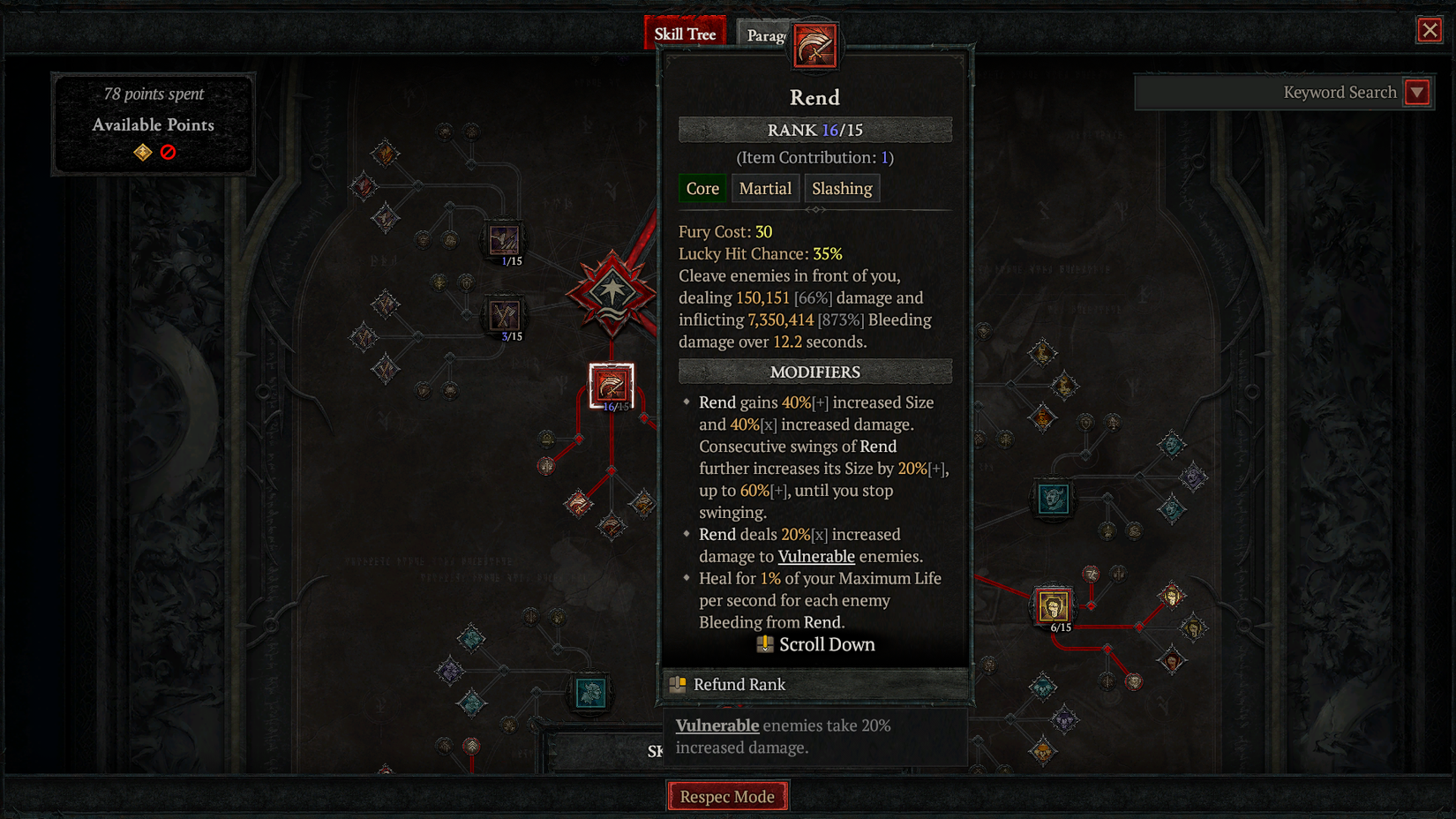 D4 Rend Skill Description LoH