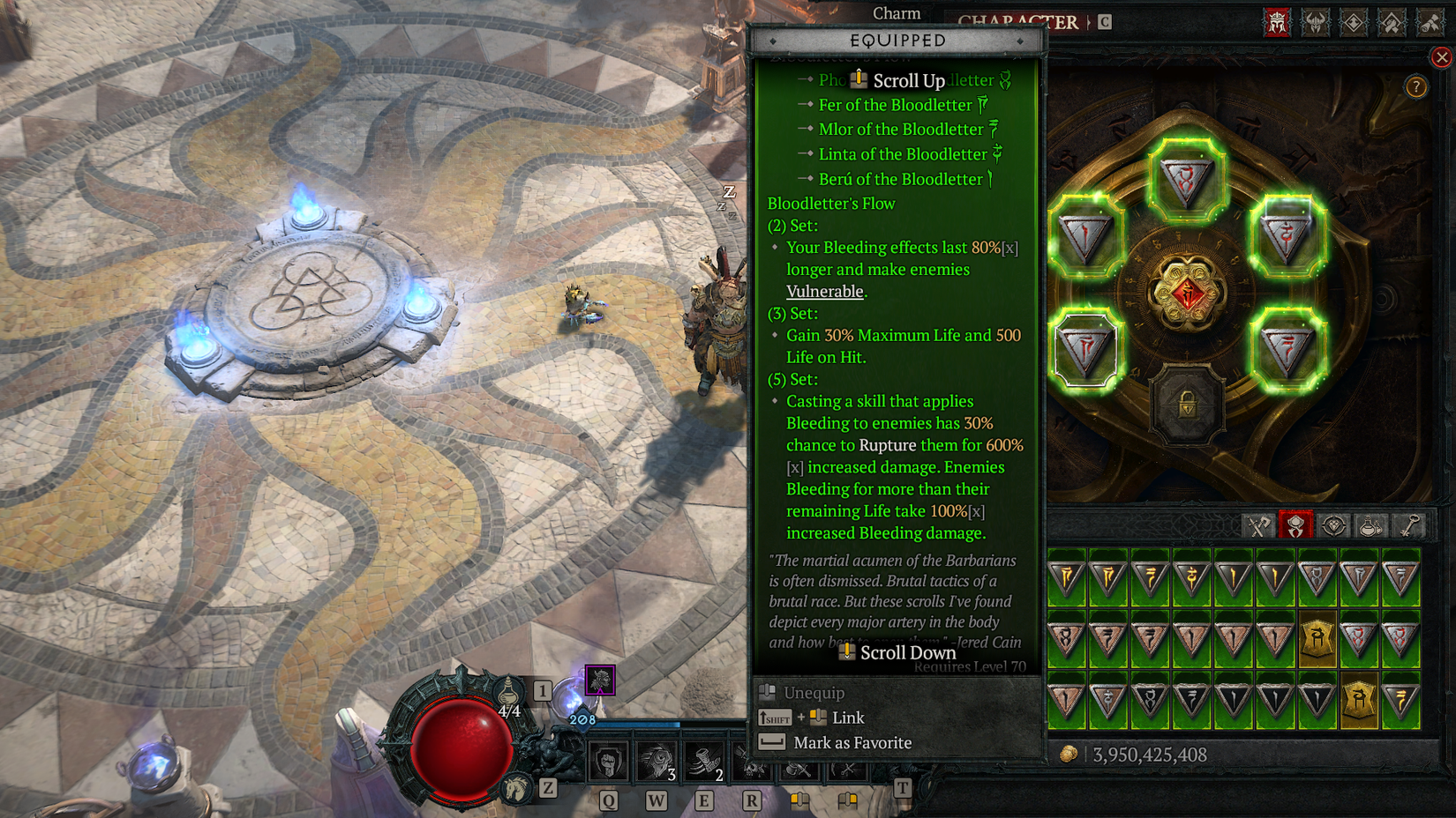 D4 Bloodletter's Flow Set Charm Effects