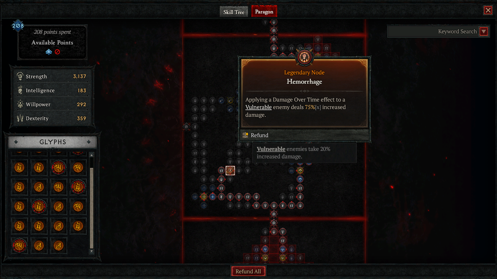 D4 Barbarian hemorrhage node description