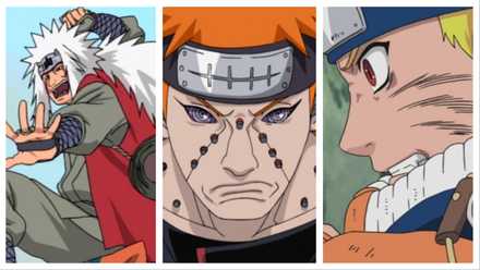 Jiraiya, Pain, and Naruto