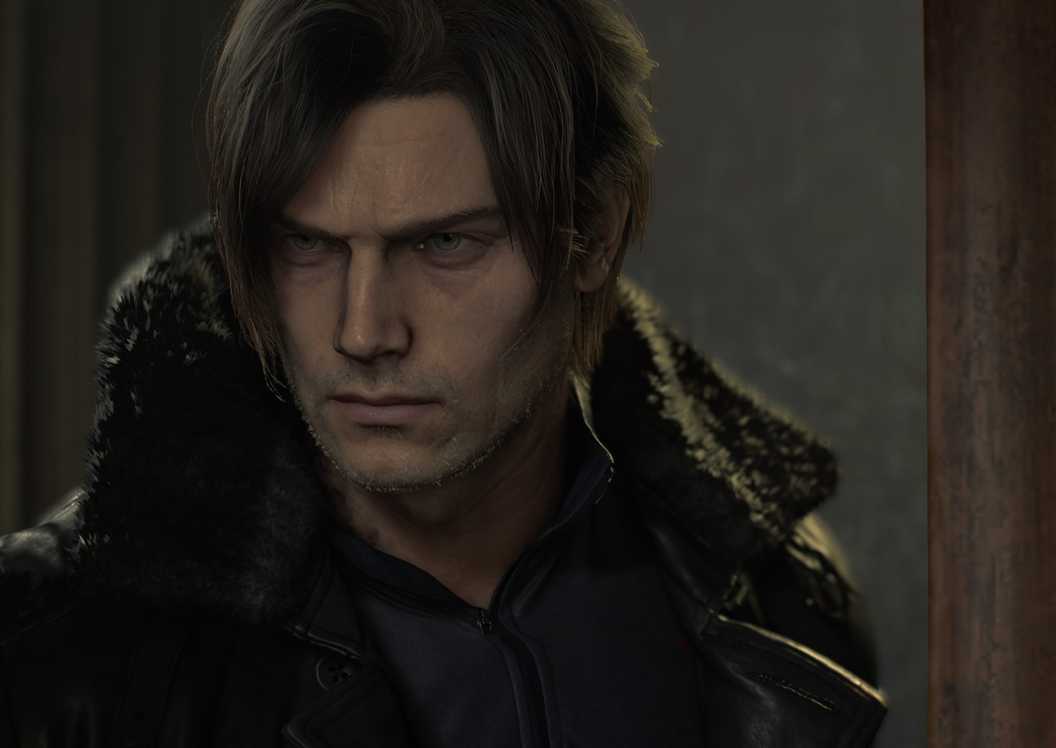 Leon mengenakan mantel bulu di Resident Evil Requiem (PS5)