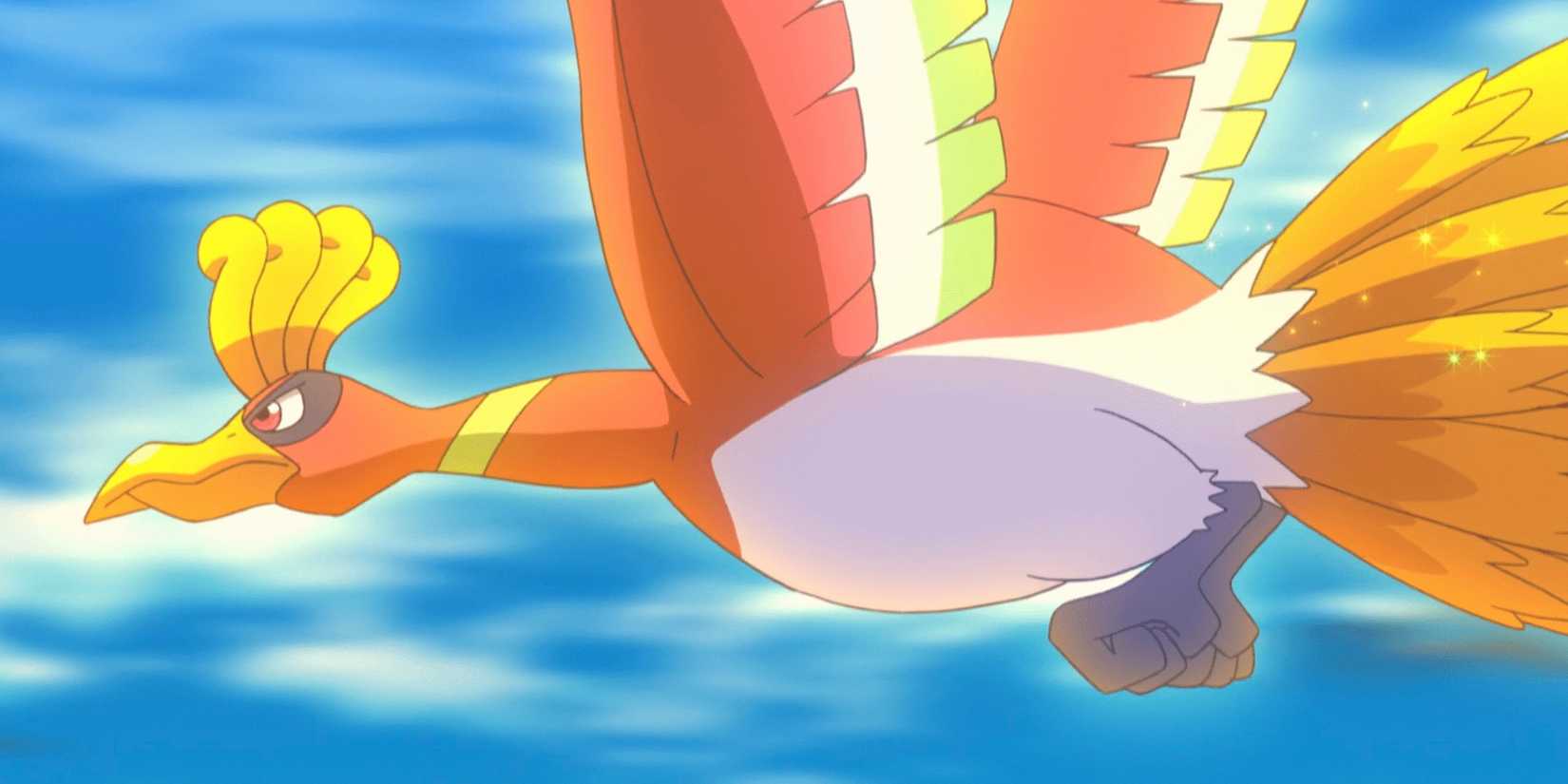 Ho-Oh flies through the sky in Pokemon: I Choose You!