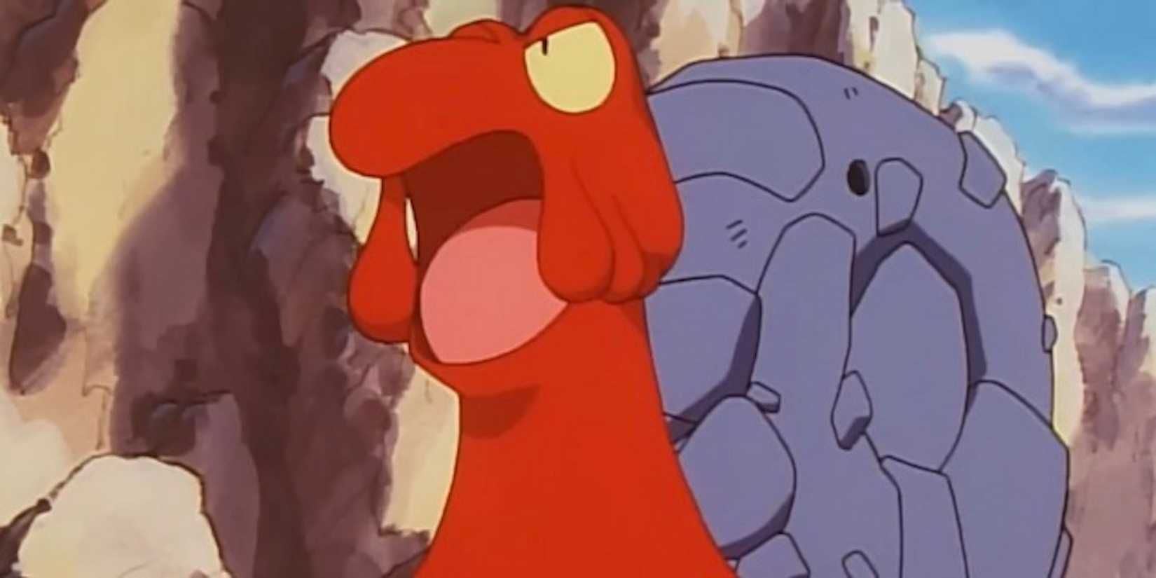 In the anime, the giant Magcargo roars.
