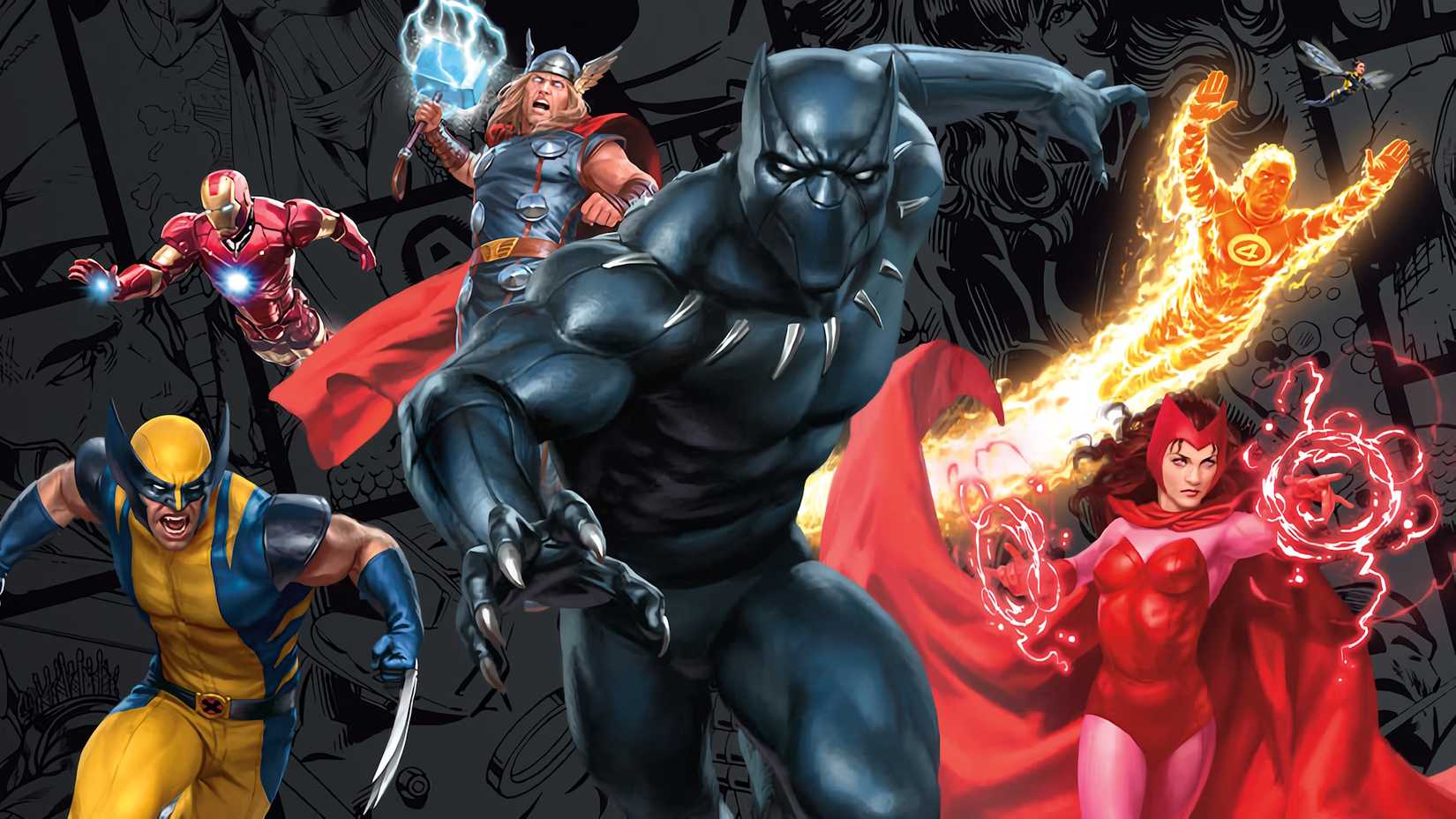A promotional visual for Magic: the Gathering's Marvel Super Heroes set