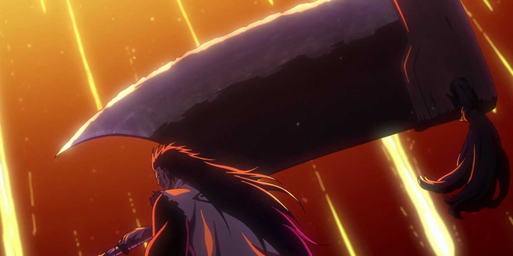 Kenpachi Zaraki releases Nozarashi's Shikai against Gremmy in Bleach:: The Thousand-Year Blood War