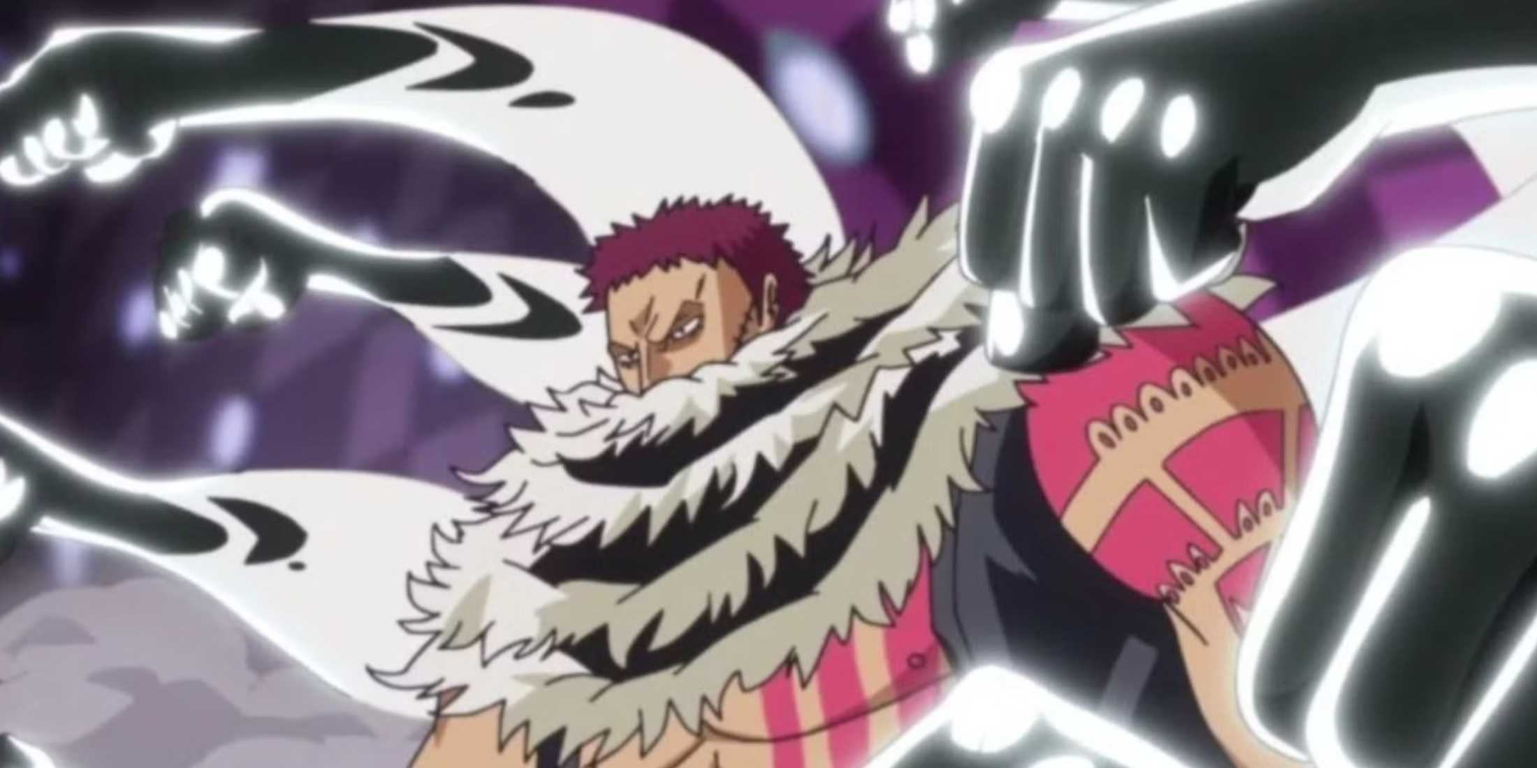Charlotte Katakuri uses Armament Haki in tandem with his Mochi-Mochi Fruit against Luffy in One Piece.