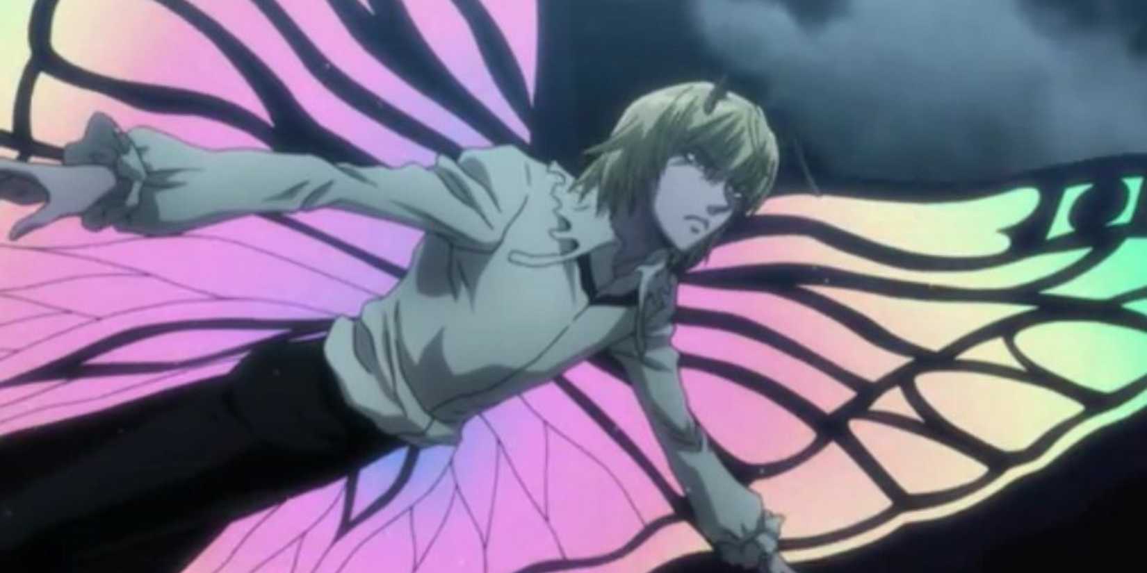 Shaiapouf flying through the air in Hunter X Hunter.