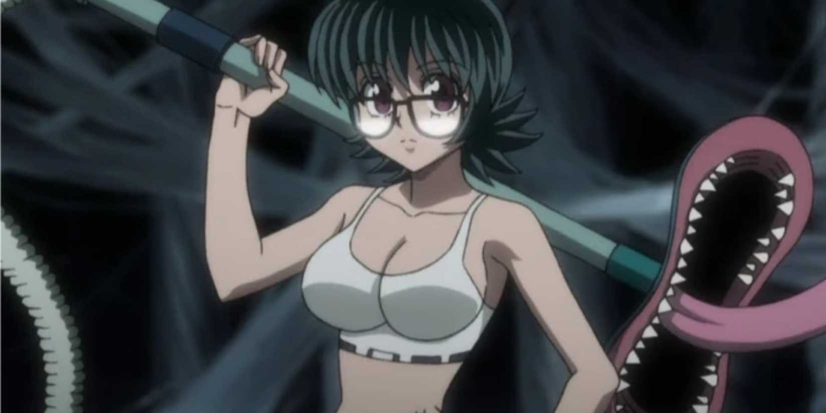 Shizuku kallar Blinky för att slåss mot en Chimera Myra i Hunter x Hunter.