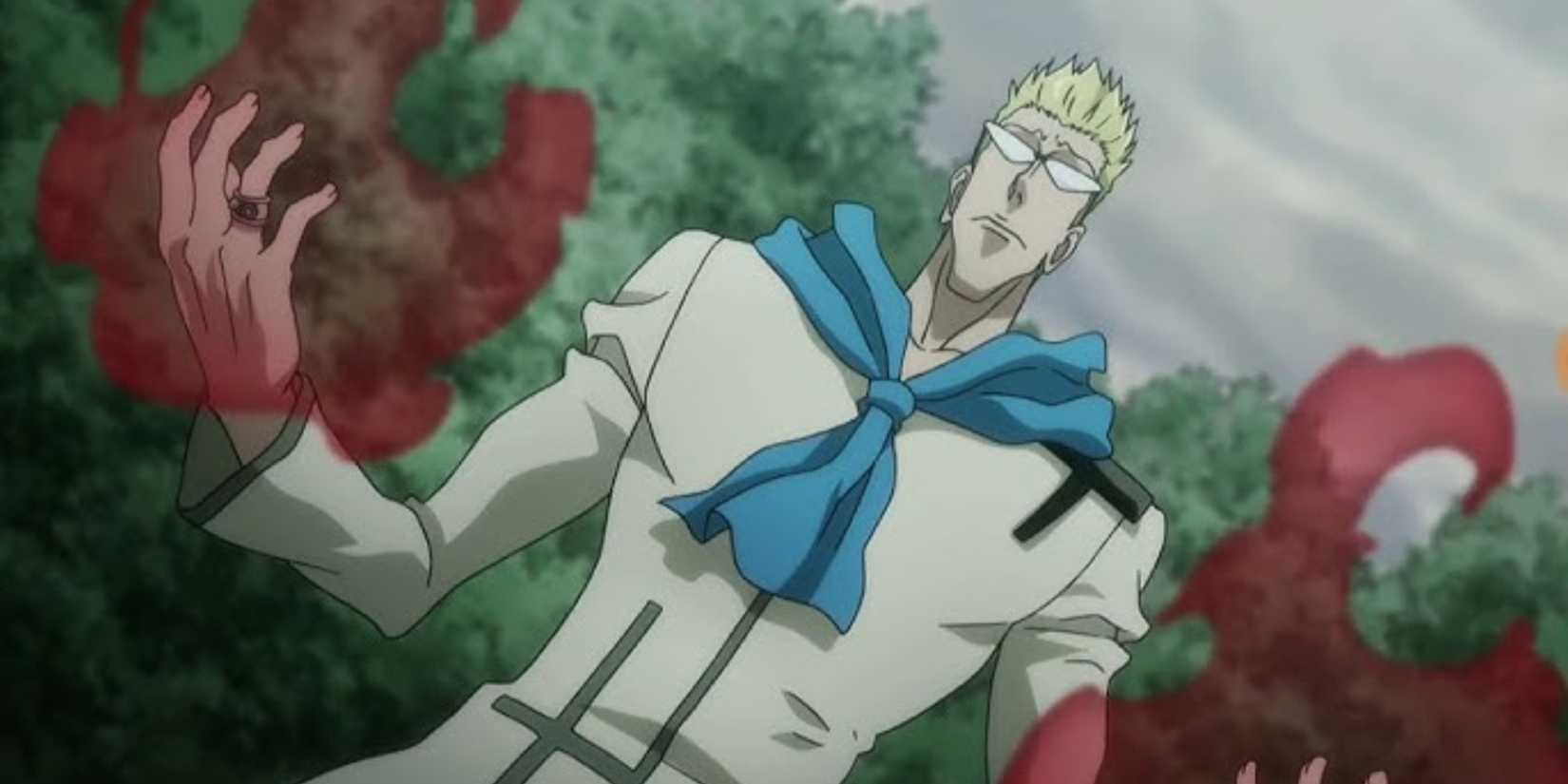 Genthru uses his little flower technique against Gon in Hunter x Hunter.