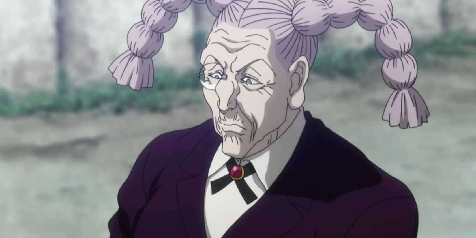 Tsubone watches as Killua escapes in Hunter X Hunter