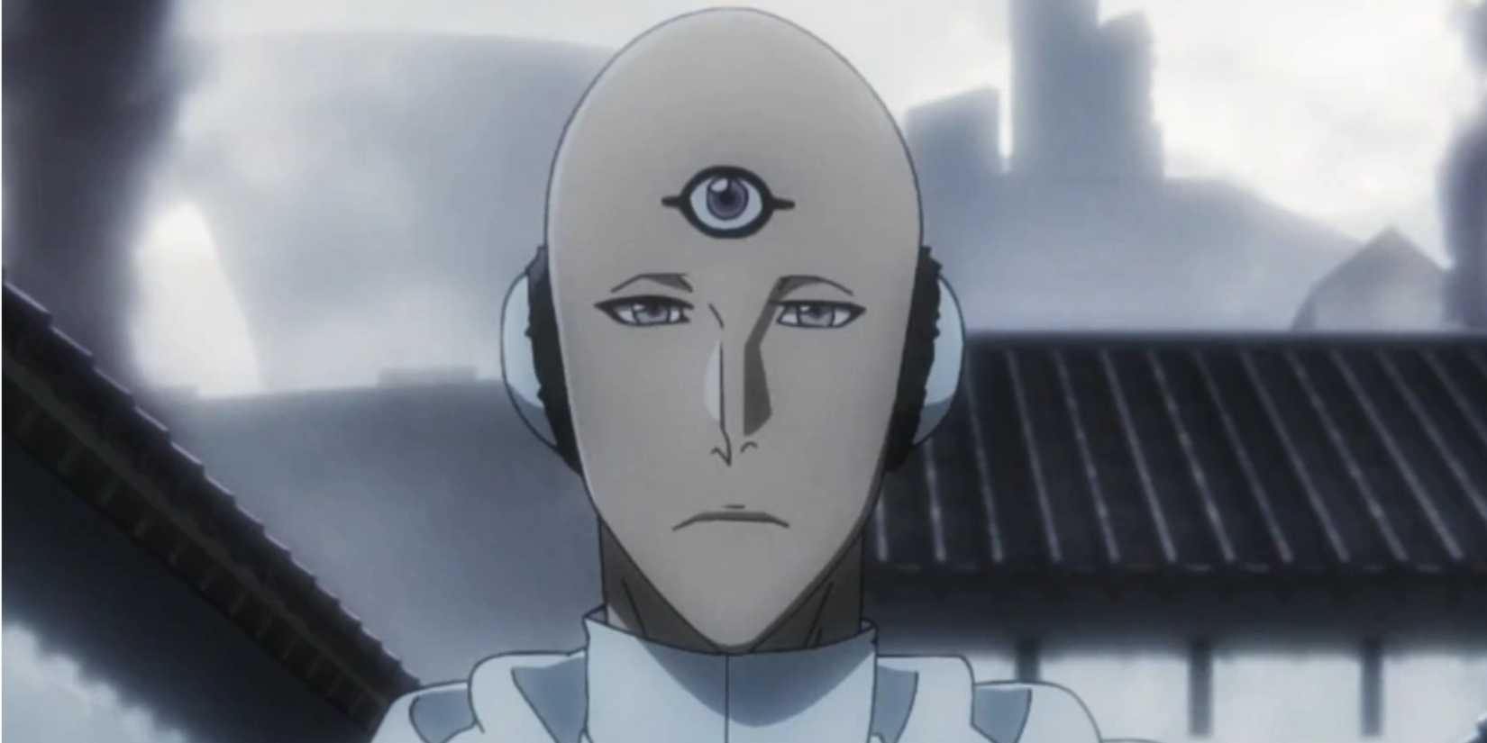 Lloyd Lloyd prepares to fight Kenpachi Zaraki during the first Sternritter invasion in Bleach: The Thousand-Year Blood War
