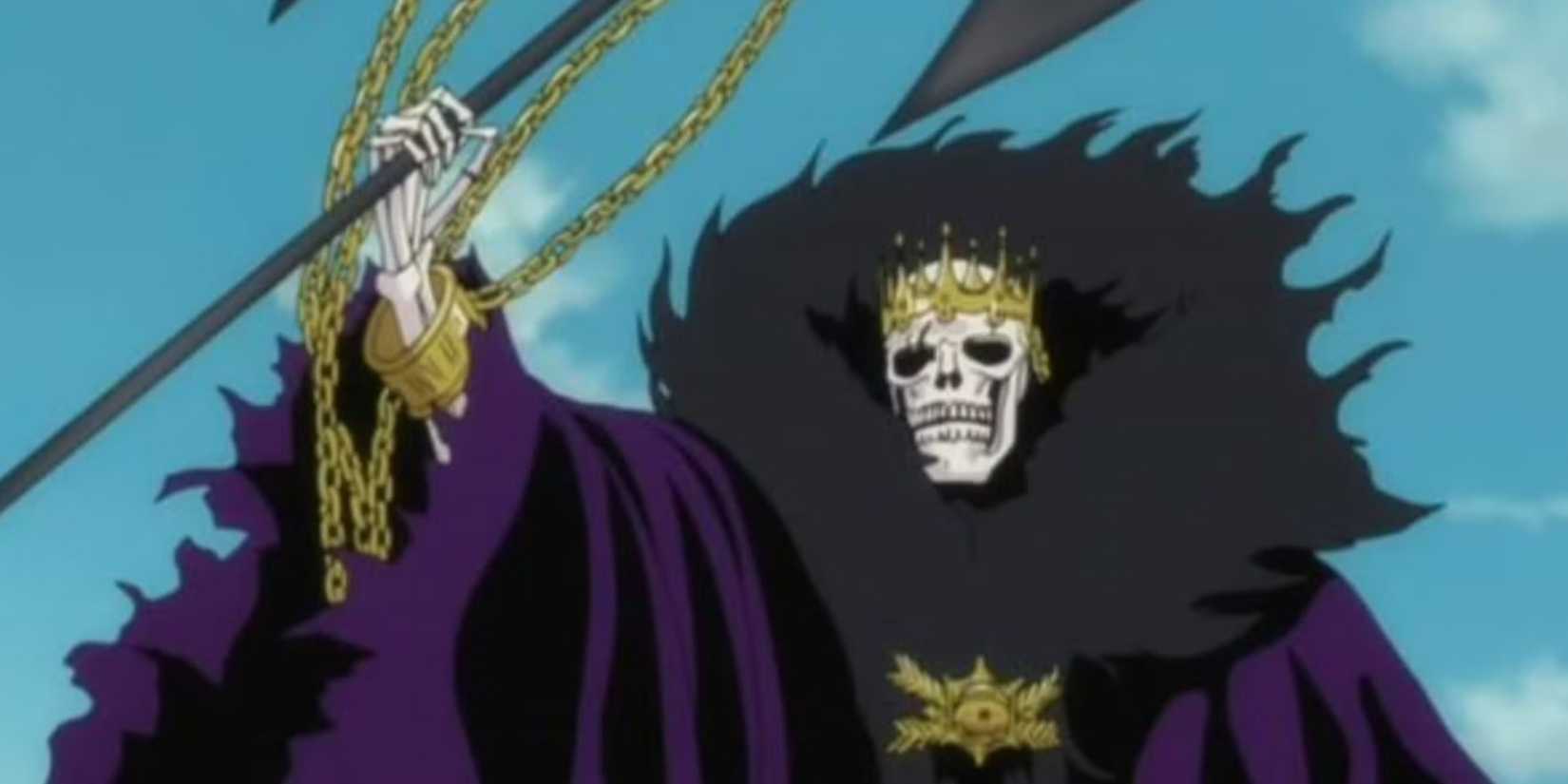 Baraggan reveals his Resurrección while fighting Sui-Feng in Bleach.