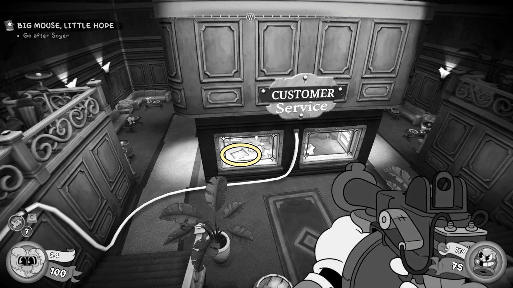 schematic inside customer service booth vault room Big Mouse Little Hope