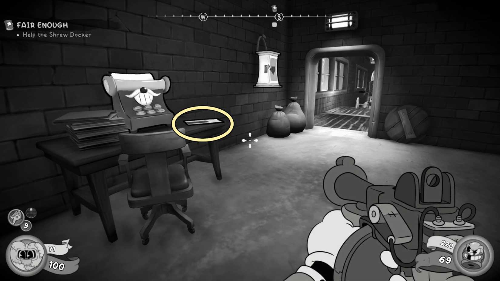 newspaper collectible next to typewriter in warehouse Fair Enough