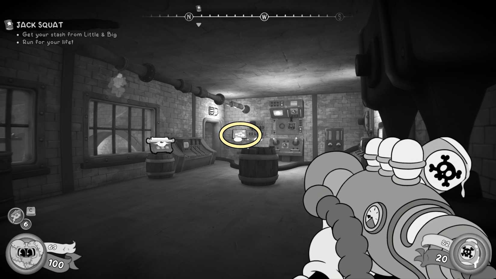 schematic on wall near typewriter in basement Jack Squat Mouse PI for Hire