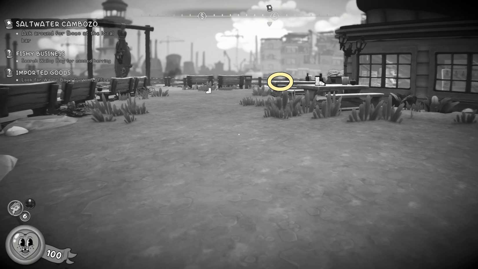 A mouse pie to rent a Saltwater Cambojo newspaper on a picnic table near a gas station