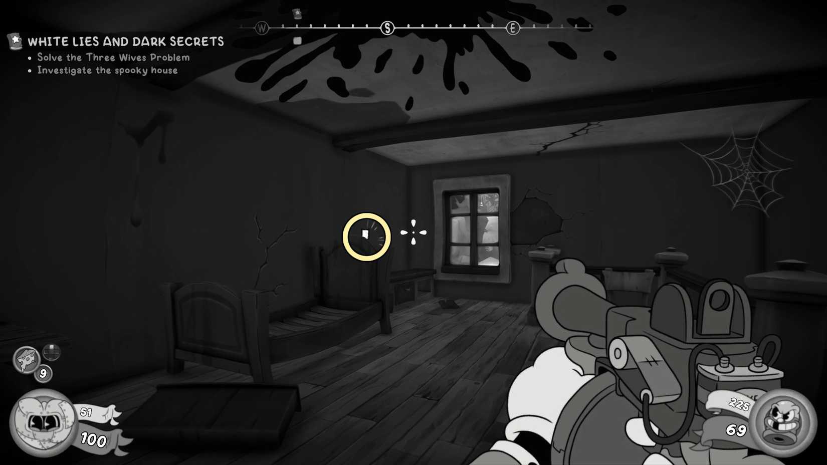 An alternate clue pinned to the wall inside a haunted house is a mouse pie for rent