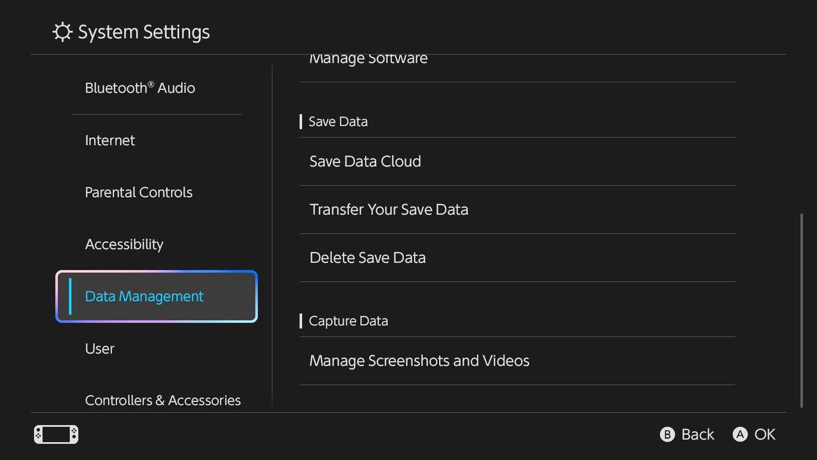 nintendo switch 2 data management options